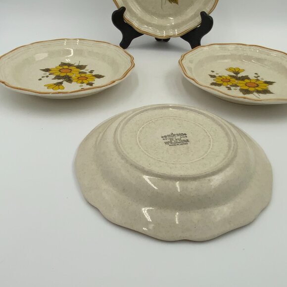 4 Vintage Mikasa Sunny Side Oven to Table Stoneware Dessert Plates EB802 EUC 8" - Picture 4 of 6